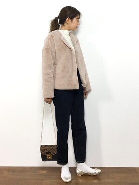 「select MOCA（セレクトモカ）のアイテム（ノーカラージャケット）」を使った、yukiさん（レディース・169cm）の秋コーディネート