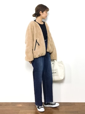 「DOUBLE NAME（ダブルネーム）のアイテム（ブルゾン）」を使った、yukiさん（レディース・169cm）の秋コーディネート