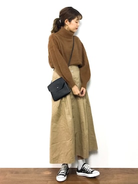 「TONE SELECT GOODS（トーンセレクトグッズ）のアイテム」を使った、yukiさん（レディース・169cm）の秋コーディネート