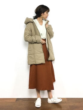 「Chico（チコ）のアイテム（ダウンジャケット/コート）」を使った、yukiさん（レディース・169cm）の冬コーディネート