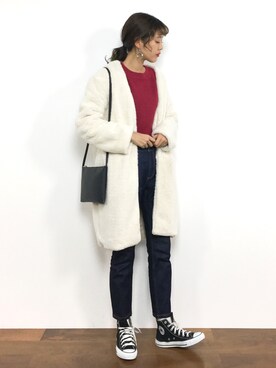「notch.（ノッチ）のアイテム（その他アウター）」を使った、yukiさん（レディース・169cm）の冬コーディネート