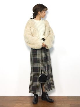 「apres jour（アプレジュール）のアイテム（ブルゾン）」を使った、yukiさん（レディース・169cm）の冬コーディネート