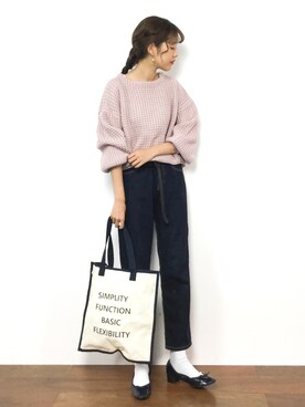 「Another Edition」｜「アイテム（トートバッグ）」を使った、yukiさん（レディース・169cm）の冬コーディネート