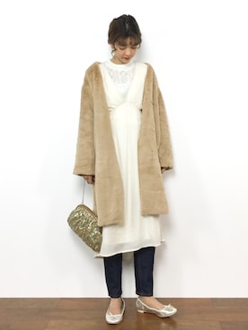 「one way（ワンウェイ）のアイテム（その他アウター）」を使った、yukiさん（レディース・169cm）の冬コーディネート