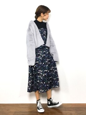 「新年一発目」｜「アイテム（ノーカラージャケット）」を使った、yukiさん（レディース・169cm）の冬コーディネート