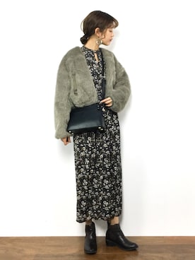 「apres jour（アプレジュール）のアイテム（ブルゾン）」を使った、yukiさん（レディース・169cm）の冬コーディネート
