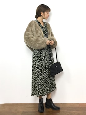 「RED CHOP WORKS（レッドチョップワークス）のアイテム（ジャケット/アウター）」を使った、yukiさん（レディース・169cm）の冬コーディネート