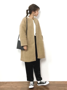 「NATURAL BEAUTY BASIC（ナチュラルビューティーベーシック）のアイテム（その他アウター）」を使った、yukiさん（レディース・169cm）の冬コーディネート