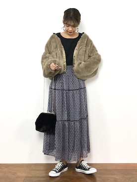 「RED CHOP WORKS（レッドチョップワークス）のアイテム（ジャケット/アウター）」を使った、yukiさん（レディース・169cm）の冬コーディネート