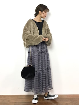 「RED CHOP WORKS（レッドチョップワークス）のアイテム（ジャケット/アウター）」を使った、yukiさん（レディース・169cm）の冬コーディネート