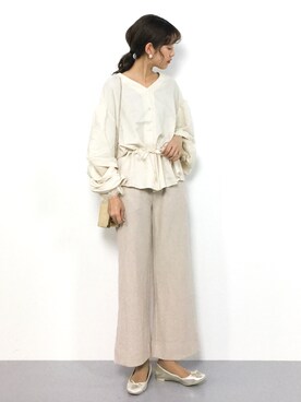 「mystic（ミスティック）の袖タックボリュームブラウス（シャツ/ブラウス）」を使った、yukiさん（レディース・169cm）の冬コーディネート