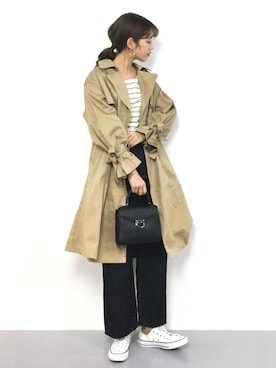「WEGO（ウィゴー）のアイテム（トレンチコート）」を使った、yukiさん（レディース・169cm）の冬コーディネート