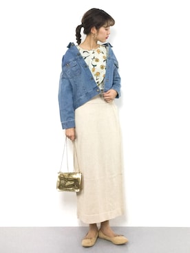 「URBAN RESEARCH ROSSO WOMEN（アーバンリサーチ　ロッソ）のアイテム（デニムジャケット）」を使った、yukiさん（レディース・169cm）の冬コーディネート