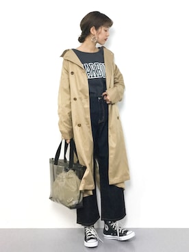 「haco!（ハコ）のアイテム（トレンチコート）」を使った、yukiさん（レディース・169cm）の冬コーディネート