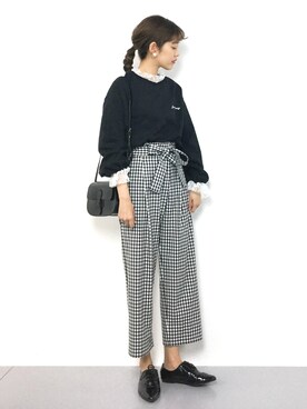「WC（ダブル シー）のアイテム（スウェット）」を使った、yukiさん（レディース・169cm）の冬コーディネート