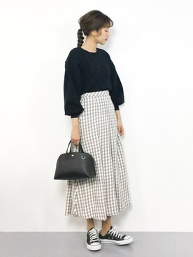 yukiさんの「ギンガムチェックマーメイドスカート」を使ったコーディネート