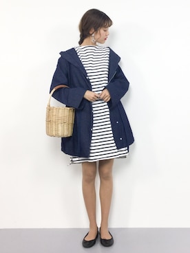 「one after another NICE CLAUP（ワンアフターアナザーナイスクラップ）のアイテム（モッズコート）」を使った、yukiさん（レディース・169cm）の春コーディネート