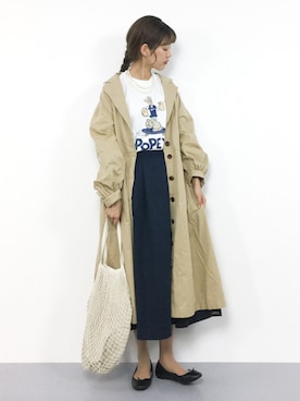 「Omekashi（オメカシ）のアイテム（トレンチコート）」を使った、yukiさん（レディース・169cm）の春コーディネート