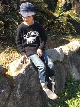 「SCOTCH & SODA（スコッチ アンド ソーダ）のアイテム（パンツ）」を使った、koharuさん（キッズ・135cm）の春コーディネート