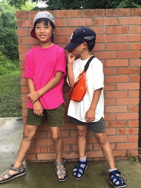 「Smoothy（スムージー）のアイテム（キャップ）」を使った、koharuさん（キッズ・135cm）の夏コーディネート