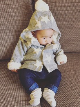 「next（next）のアイテム（ダウンジャケット/コート）」を使った、hina...さん（キッズ・80cm）の冬コーディネート