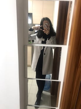 「アイテム（テーラードジャケット、シルバー系）」を使った、apurpleさん（レディース・158cm）の秋コーディネート