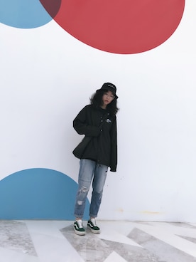 「RIPNDIP（リップンディップ）のアイテム（ジャケット/アウター）」を使った、叫我梅西女士さん（レディース・159cm）の春コーディネート