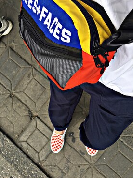 「PLACES+FACES（プレイシーズフェイシーズ）のアイテム（バッグ）」を使った、叫我梅西女士さん（レディース・159cm）の夏コーディネート