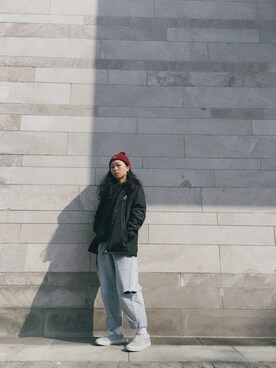 「RIPNDIP（リップンディップ）のアイテム（ジャケット/アウター）」を使った、叫我梅西女士さん（レディース・159cm）の秋コーディネート