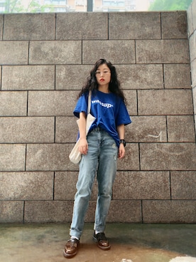 「H&M（エイチ・アンド・エム）のアイテム（パンツ）」を使った、叫我梅西女士さん（レディース・160cm）の夏コーディネート