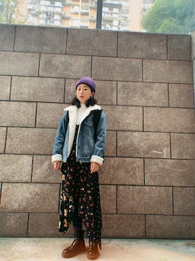 「Mo&Co.（モーアンドコー）のアイテム」を使った、叫我梅西女士さん（レディース・159cm）の冬コーディネート