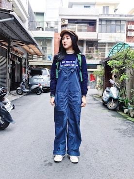 「hat」｜「アイテム（オールインワン・サロペット）」を使った、Vika 簡さん（レディース・163cm）の春コーディネート