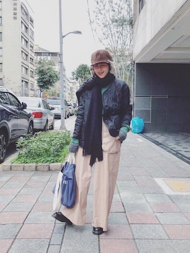 「cheap monday」｜「アイテム（ジャケット/アウター）」を使った、Vika 簡さん（レディース・163cm）の冬コーディネート