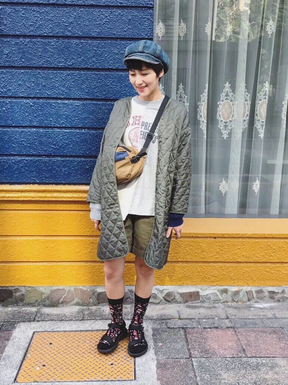 「ootd、ootdtw、ootdfashion、a room model、Magenta、journal standard、KBF、GRAMICCI、Bershka、teva」｜「KBFのアイテム（ジャケット/アウター、グリーン系）」を使った、Vika 簡さん（レディース・163cm）の冬コーディネートの1枚目の写真