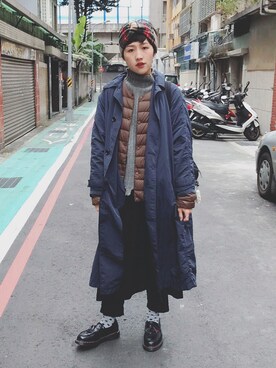 「BEAMS」｜「アイテム（ヘアアクセサリー）」を使った、Vika 簡さん（レディース・163cm）の冬コーディネート