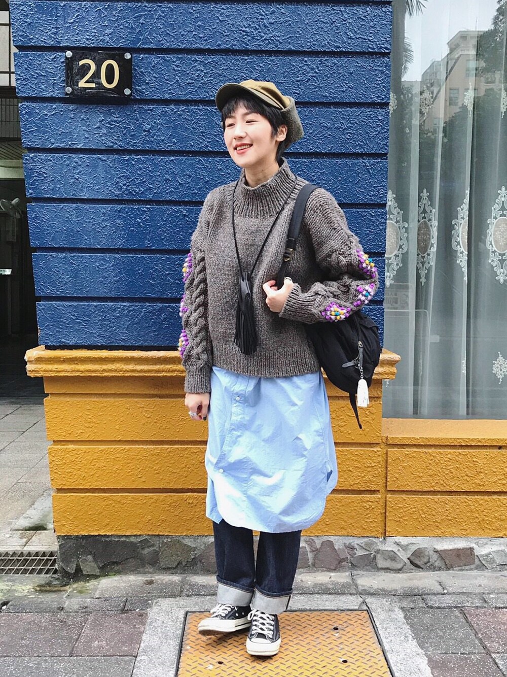 「ootd、ootdtw、ootdfashion、override 、titicaca、BEAMS BOY、Ray BEAMS、Levi's、orslow」｜「orSlowのアイテム（ファッション雑貨、ブラック系）」を使った、Vika 簡さん（レディース・163cm）の春コーディネートの1枚目の写真