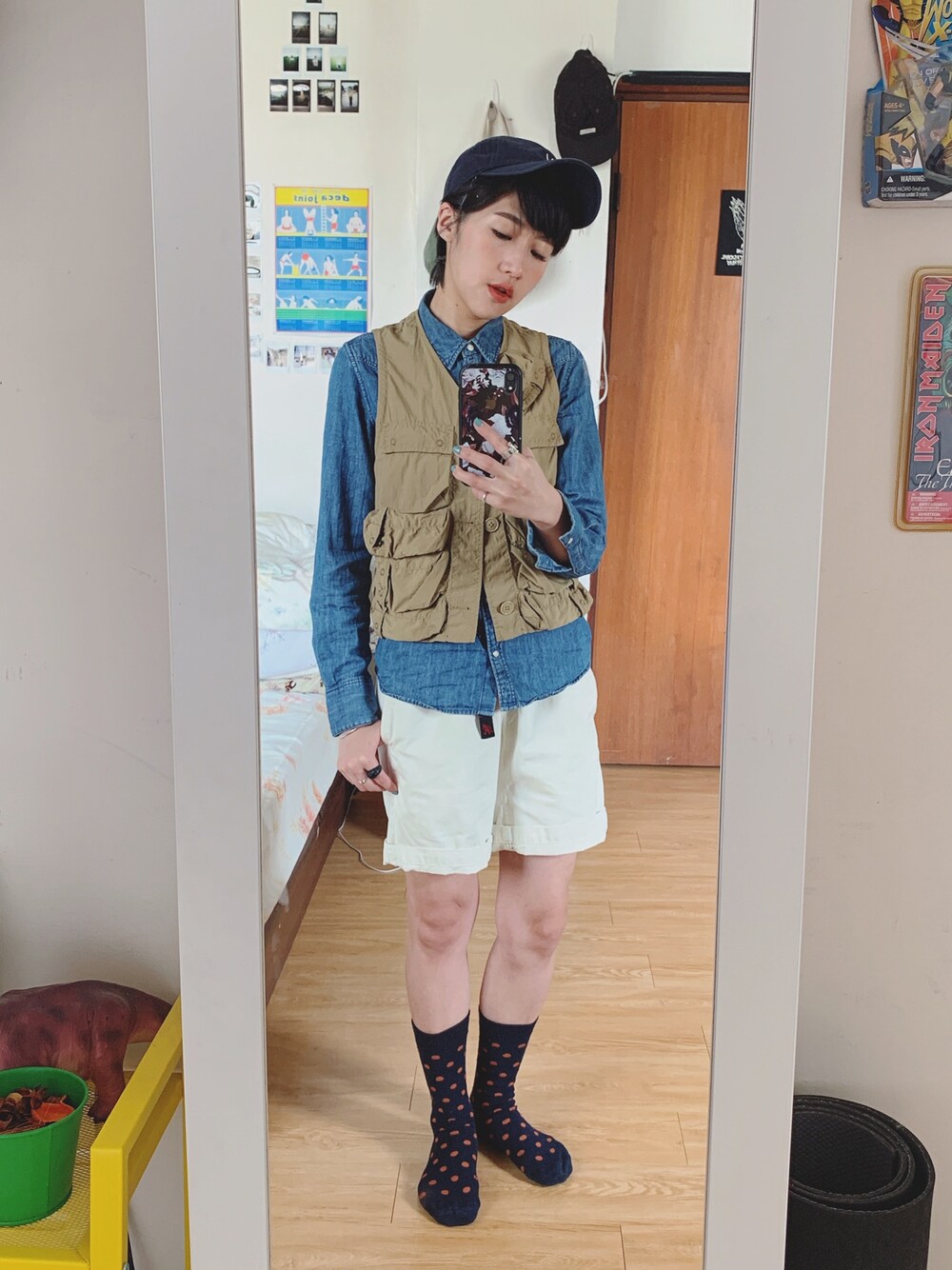 「ootd、ootdtw、ootdfashion、WEAR、BEAMS BOY、BEAMS、MUJI、GRAMICCI、HOME、NEW ERA」｜「BEAMS BOYのアイテム（ジャケット/アウター、ベージュ系）」を使った、Vika 簡さん（レディース・163cm）の春コーディネートの1枚目の写真