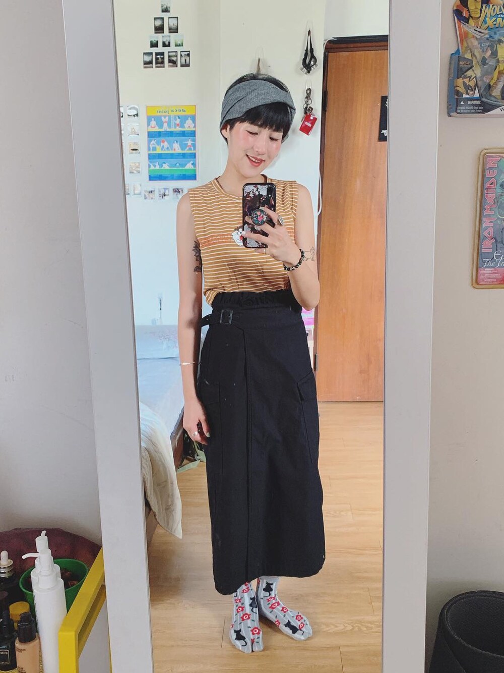 「ootd、ootdtw、ootdfashion、WEARBOOKエントリー、BEAMS BOY、daily look」｜「BEAMS BOYのアイテム（スカート、ブラック系）」を使った、Vika 簡さん（レディース・163cm）の夏コーディネートの1枚目の写真