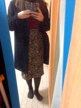 「FUN（ファン）のアイテム（ハンチング/ベレー帽）」を使った、yunaさん（レディース・153cm）の冬コーディネート