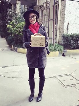 「ONLY（オンリー）のアイテム（ダッフルコート）」を使った、TAKU菜さん（レディース・169cm）の春コーディネート