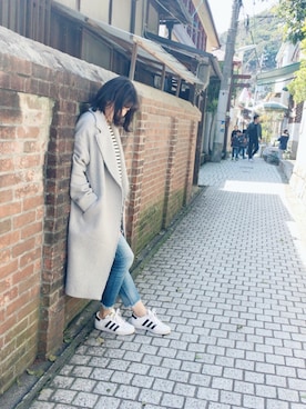 「Ungrid（アングリッド）のフレイドヘムストスリ（デニムパンツ）」を使った、ぴょんすさん（レディース・164cm）の春コーディネート