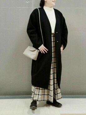 「ELENCARE DUE」｜「アイテム（その他アウター）」を使った、tomo☺さん（レディース・159cm）の冬コーディネート