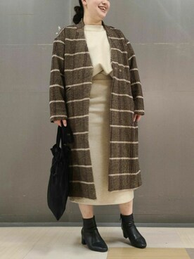 「ELENCARE DUE」｜「アイテム（その他アウター）」を使った、tomo☺さん（レディース・159cm）の冬コーディネート