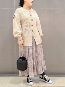 「Green　Parks（グリーンパークス）のアイテム（ネックレス）」を使った、tomo☺さん（レディース・159cm）の冬コーディネート