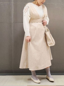 「ELENCARE DUE」｜「アイテム（ワンピース/ドレス）」を使った、tomo☺さん（レディース・159cm）の冬コーディネート