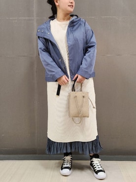 「Ray Cassin」｜「アイテム（マウンテンパーカー）」を使った、tomo☺さん（レディース・159cm）の春コーディネート