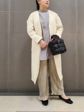 「コーディガン」｜「アイテム（チュニック）」を使った、tomo☺さん（レディース・159cm）の春コーディネート