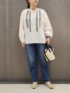 「cache cache（カシュ カシュ）のアイテム（トートバッグ）」を使った、tomo☺さん（レディース・159cm）の春コーディネート