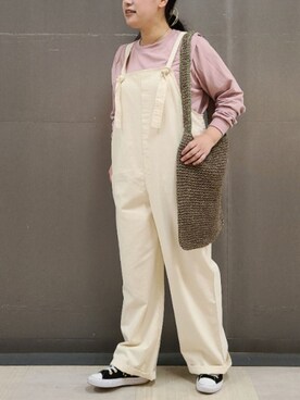 「Green　Parks（グリーンパークス）のアイテム（オールインワン・サロペット）」を使った、tomo☺さん（レディース・159cm）の春コーディネート