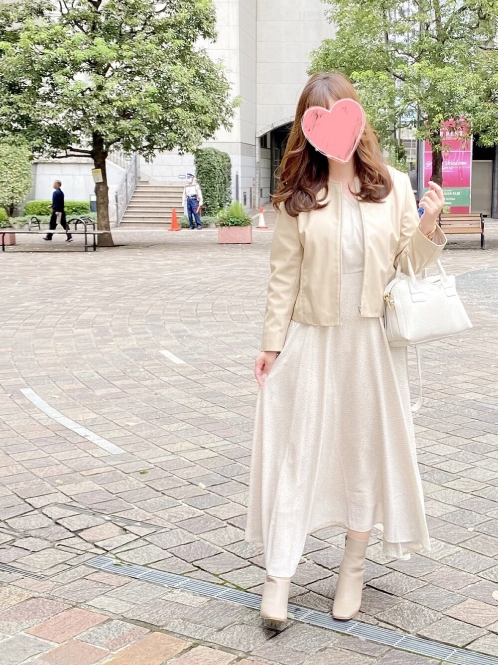 「淡色コーデ、ジャケット、レザー、ショートブーツ、低身長、チビーズ✳︎、ワントーンコーデ、ブーツ」｜「DIANAのアイテム（シューズ、ベージュ系）」を使った、miniminnieさん（レディース・148cm）の秋コーディネートの1枚目の写真